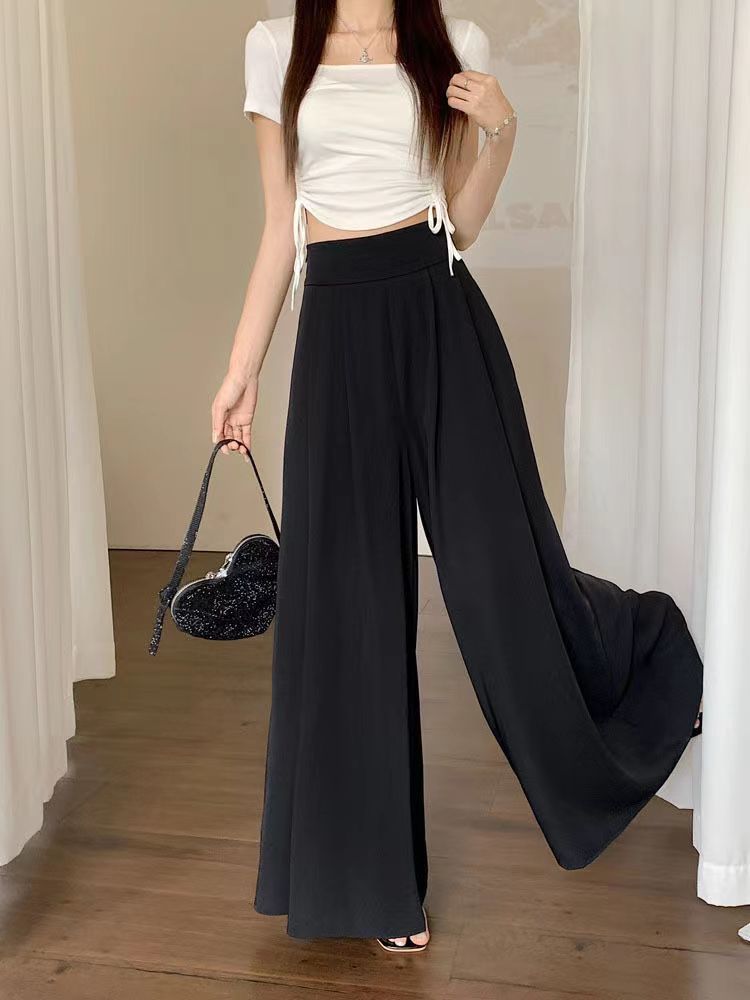 百褶西裝高腰垂感顯瘦休閒褲裙 M-XL 多色