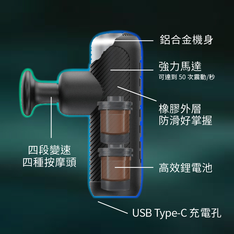 【ELEEELS】充電迷你按摩槍P2 筋膜槍 按摩器