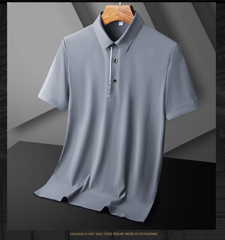商務紳士高彈性免燙冰絲POLO衫 涼感上衣 L-6XL 8色 透氣吸濕排汗