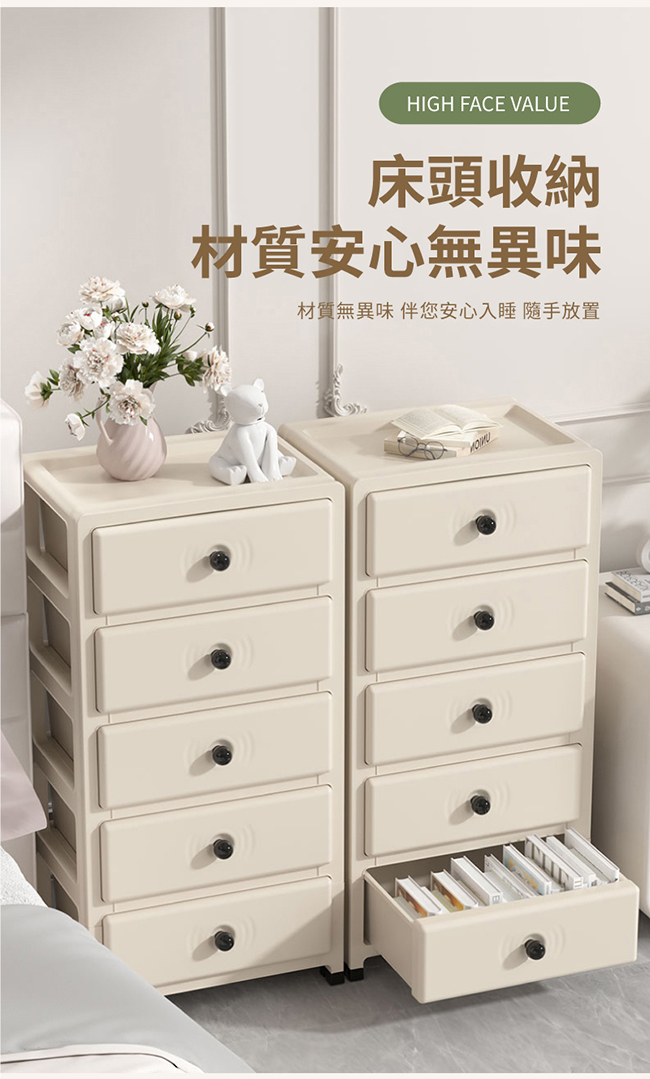 【IDEA】全白簡約五層抽屜收納櫃