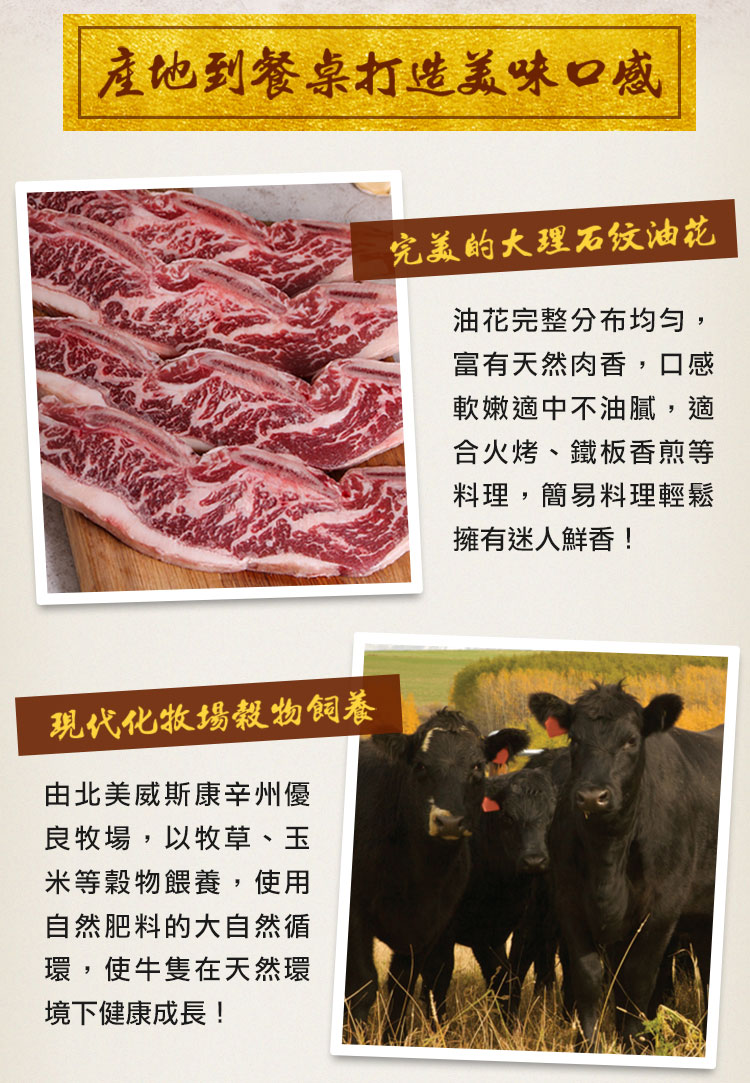 【享吃肉肉】美國安格斯帶骨牛小排 250g/2片/包