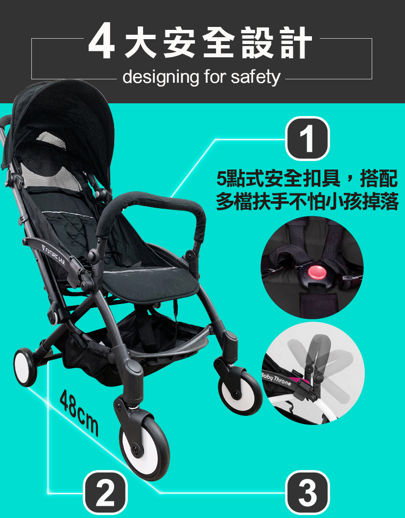 【未來實驗室】6D 守護成長嬰兒車+提籃 防傾倒 變型 收納 安全 嬰兒推車 嬰