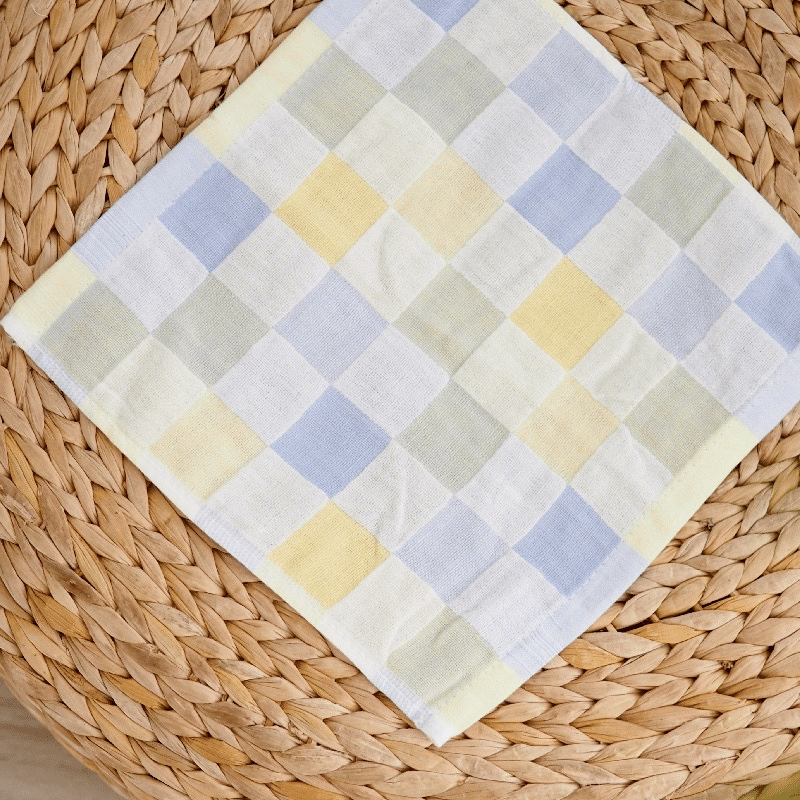 【凱美棉業】純棉柔順紗布小方巾-彩格款