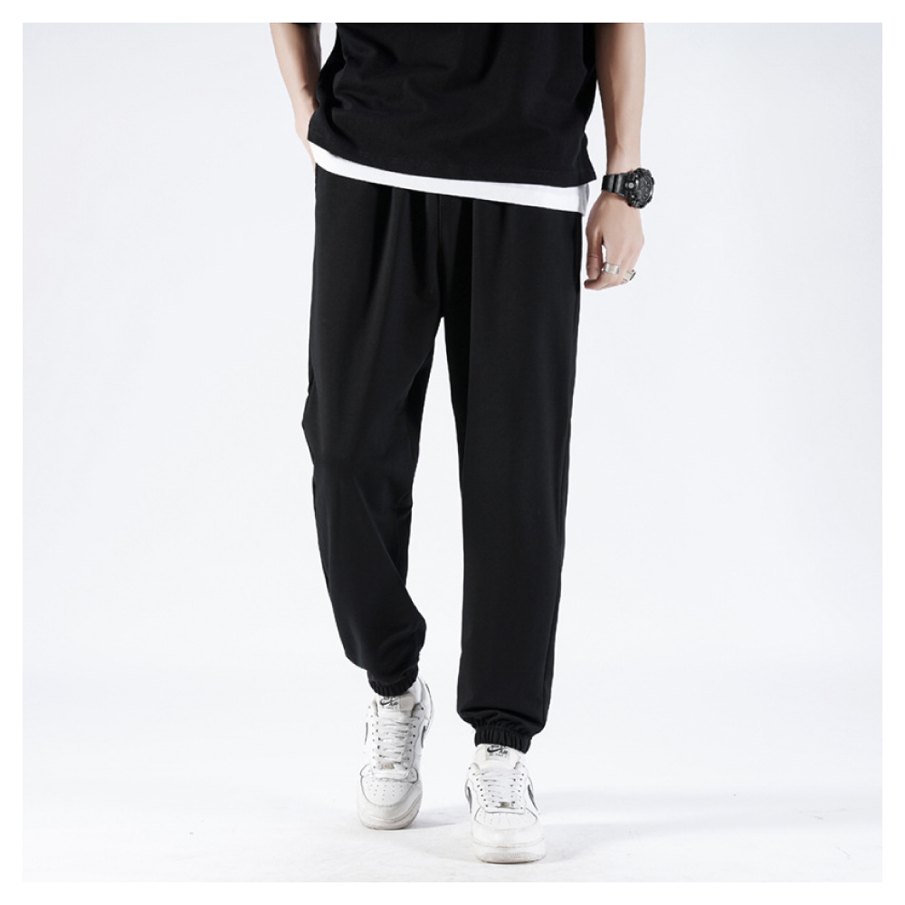 大尺碼百搭寬鬆休閒束口棉褲 舒適親膚 XL-4XL