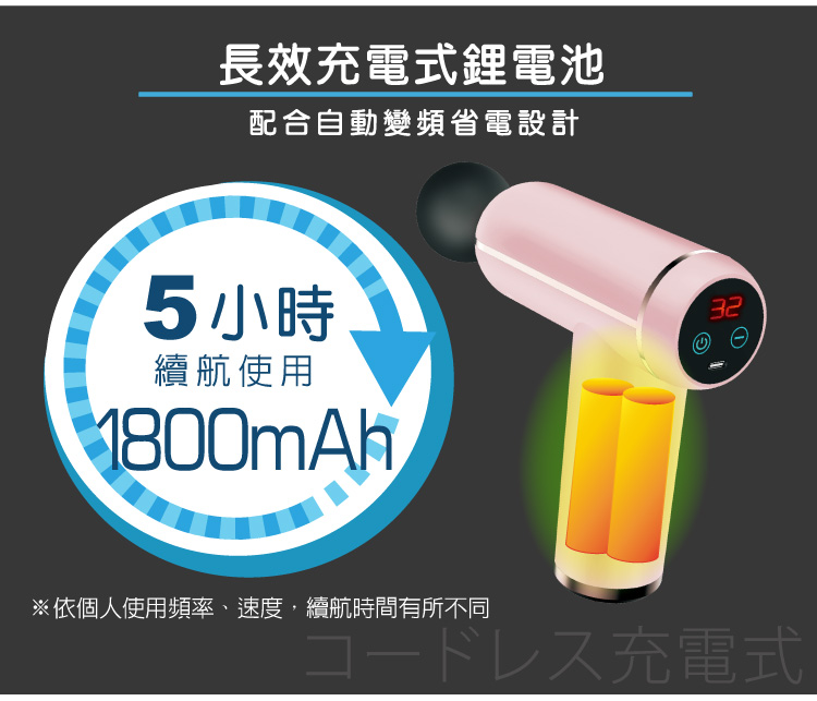 【SONGEN松井】32段自動變速按摩筋膜槍 附手提收納包(SG-C08K-G)