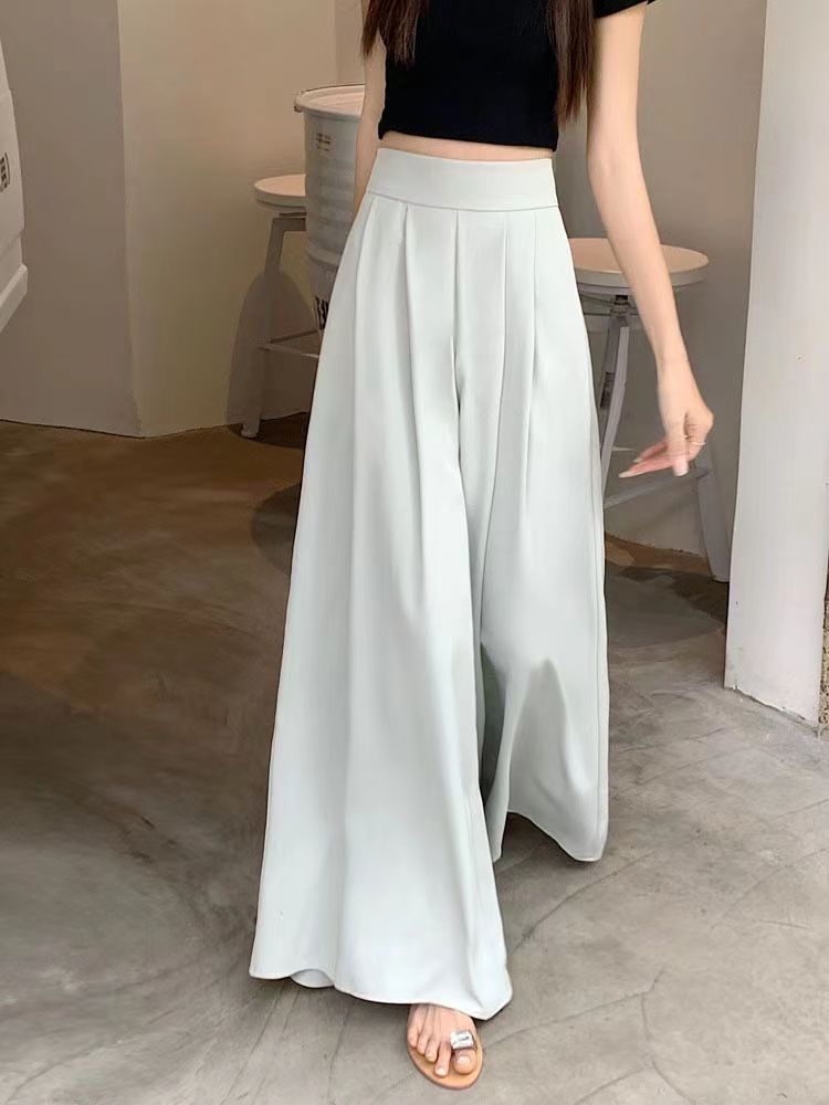 百褶西裝高腰垂感顯瘦休閒褲裙 M-XL 多色