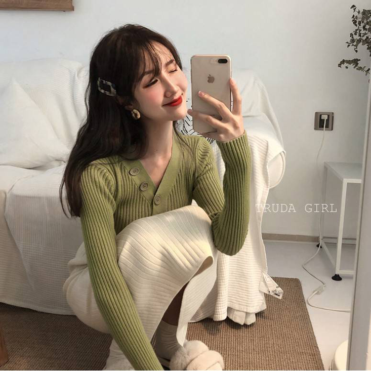 加厚羊絨混紡保暖針織裙 (長/短款)