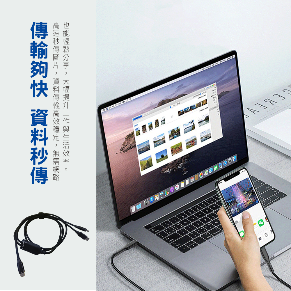 HANLIN-C2in1 二合一 智能快充線