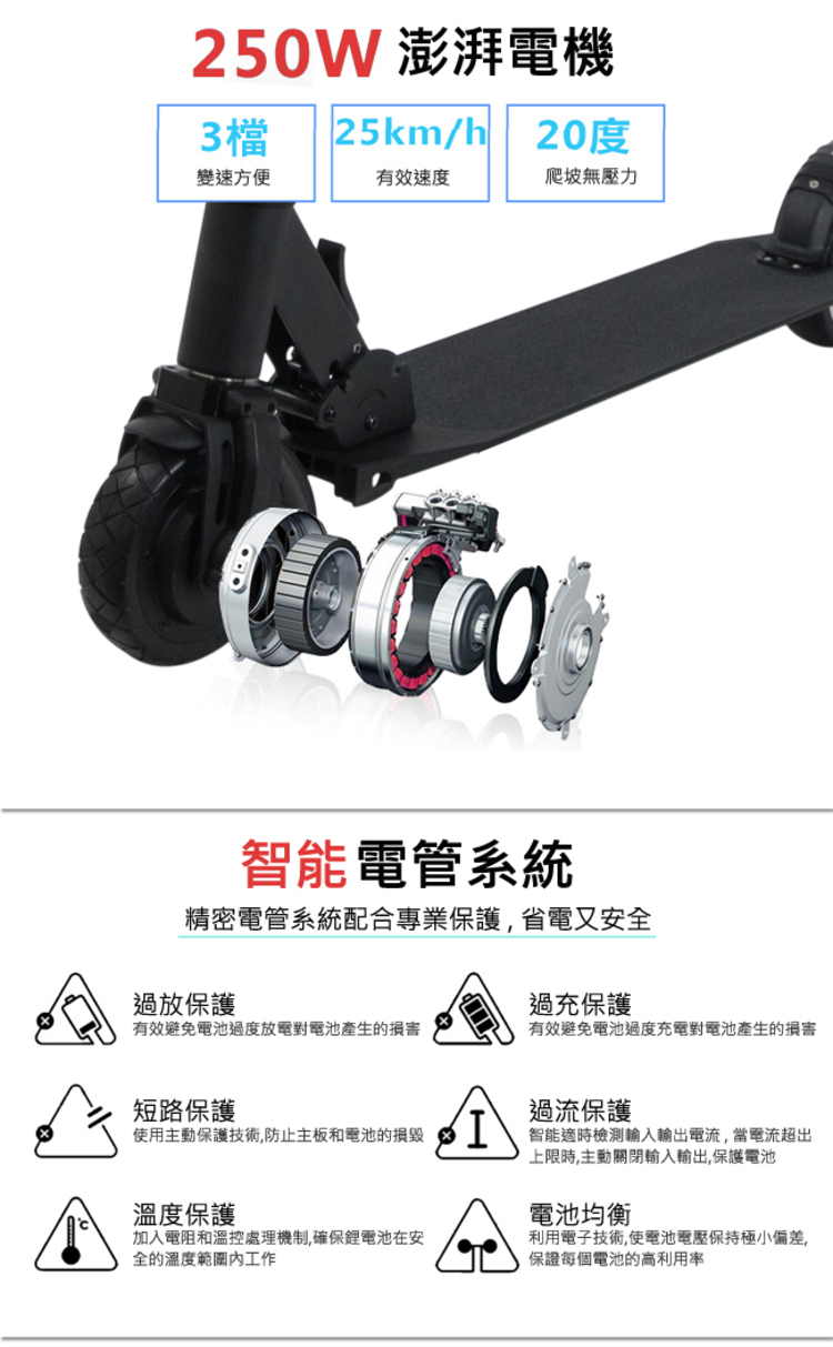 【CARSCAM】LED大燈鋁合金超輕量折疊電動滑板車F1