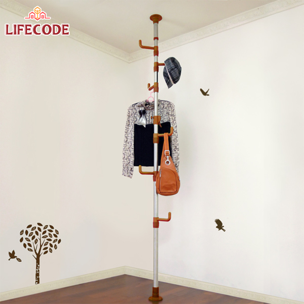 【LIFECODE】春樹頂天立地多用途曬衣架衣帽架