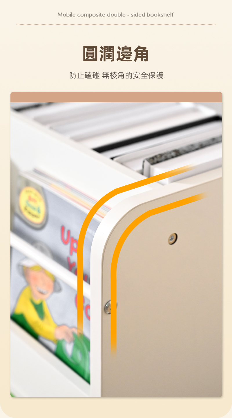 SGS認證創意雙面可移動兒童書櫃