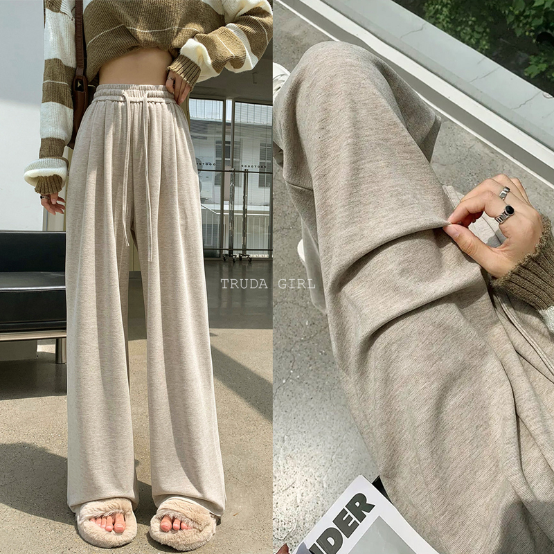 親膚修身顯瘦加絨羊絨糯米溜溜褲 寬褲 休閒褲 薄款/加絨款 M-XL