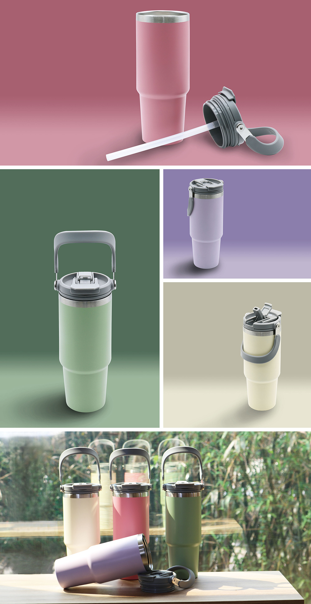 【Smakus】不鏽鋼超真空手提攜吸杯880ml 保溫杯 水壺 隨行杯 環保杯