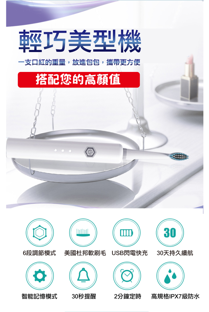 ANDYMAY2 全防水USB充電式全自動智能聲波電動牙刷 AM-N401