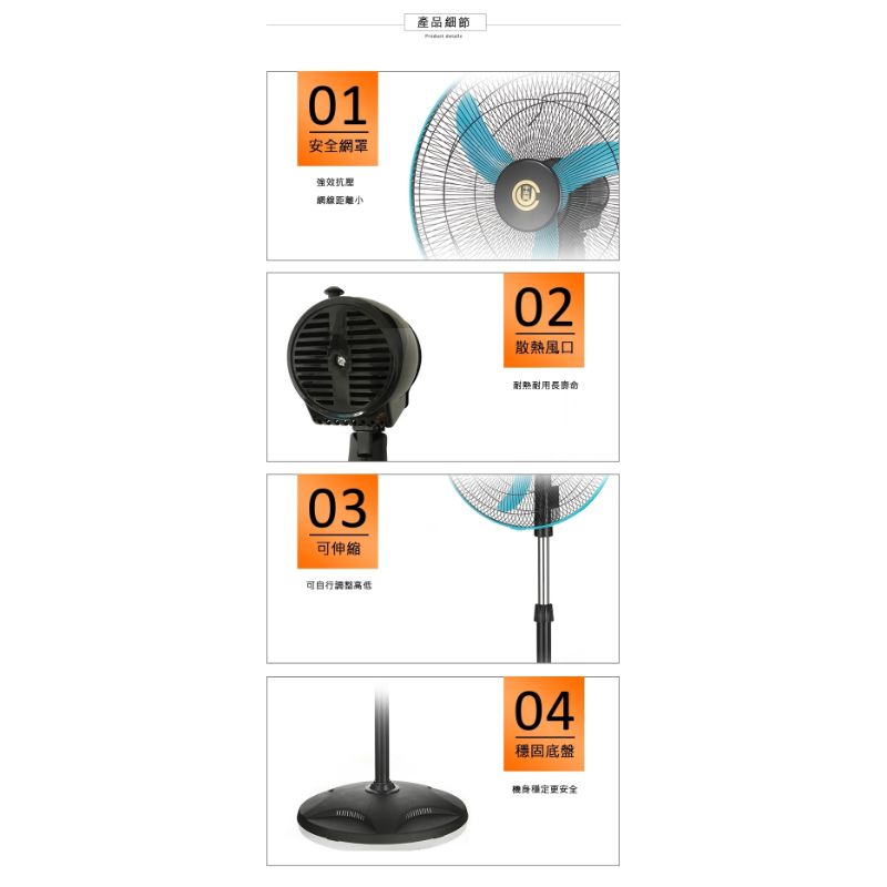 【中央興】18吋工業立扇(UC-1800)