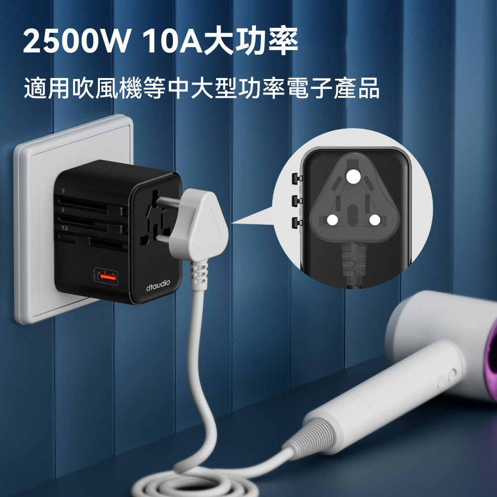 【DTAudio】萬國旅行充 USB Type-C 2500W功率 旅行充電頭