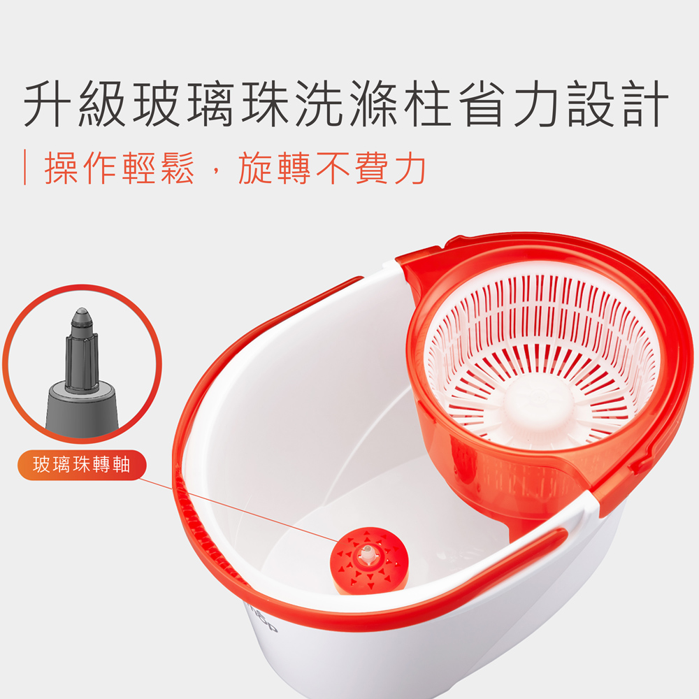 【好神拖】香氛旋轉拖把組葡萄柚籽(1拖1桶1布) (香氛/布盤任選)加贈1布盤