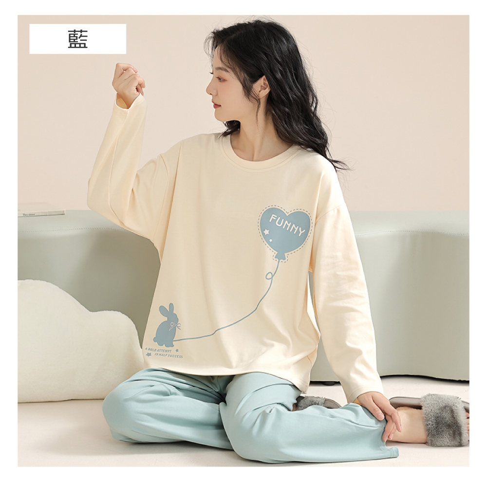 可愛甜寵舒適長袖兩件式睡衣 4色可選