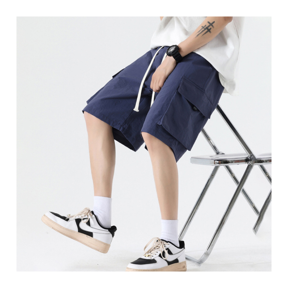 日系戶外百搭多口袋抽繩工裝短褲-4色可選 XL-3XL