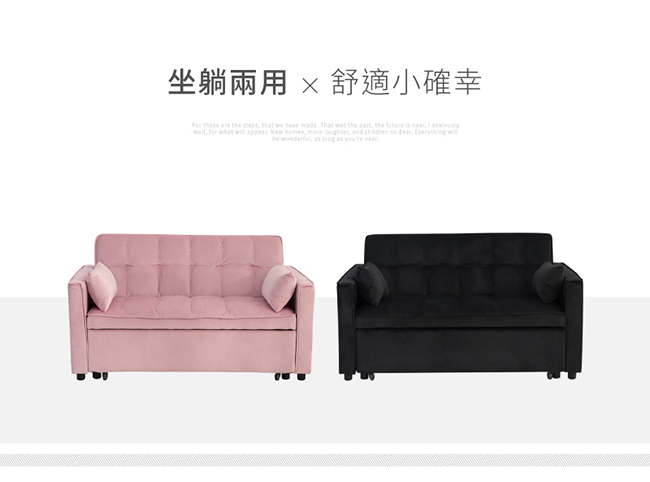 【IDEA】時尚短絨布雙人伸縮沙發床 2色任選