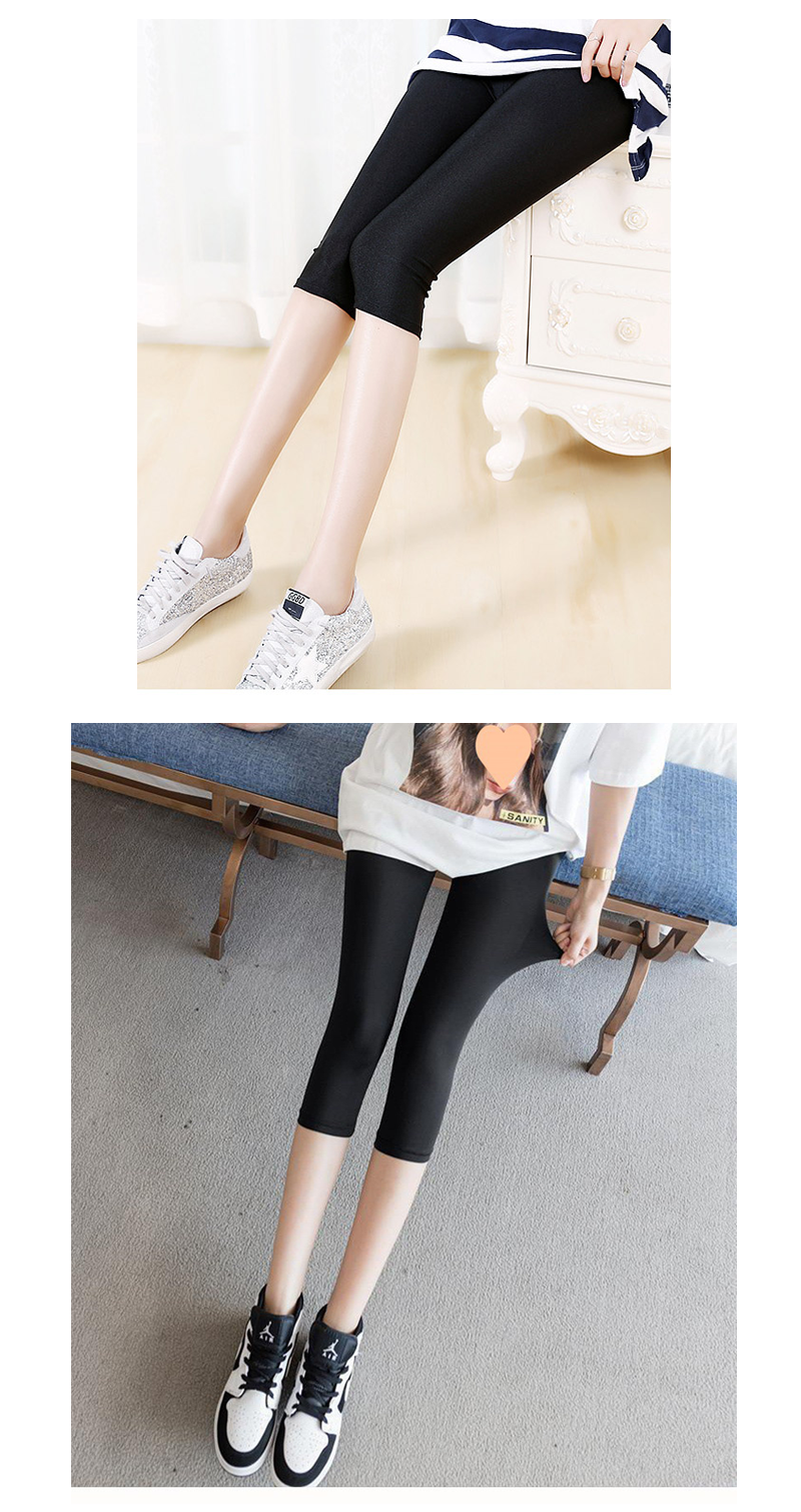 中大尺碼光澤感超彈力內搭褲瑜珈褲七分褲 四款任選 運動褲