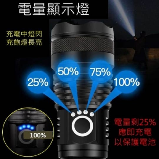 USB充電強光P50手電筒