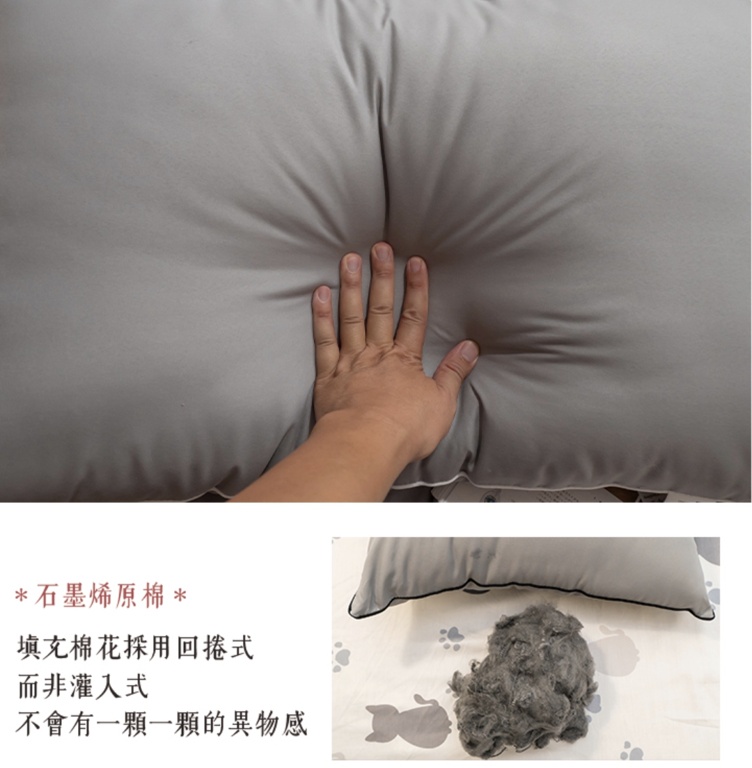 《Annahome棉床本舖》 台灣製兔兔纖維棉枕 石墨烯枕 兒童枕頭