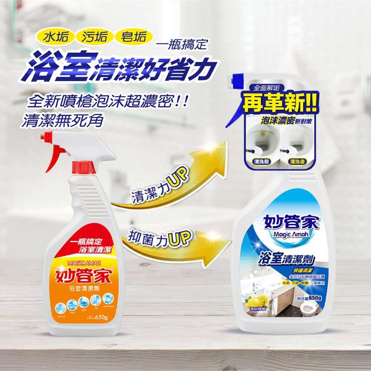 【妙管家】浴室清潔劑/廚房強力清潔劑/玻璃亮光清潔劑650g