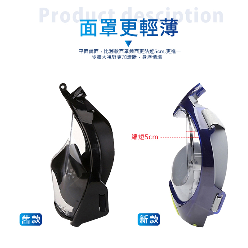 【THENICE】新款 全罩式浮潛呼吸面罩 (M2100)忍者款 - 內斂黑