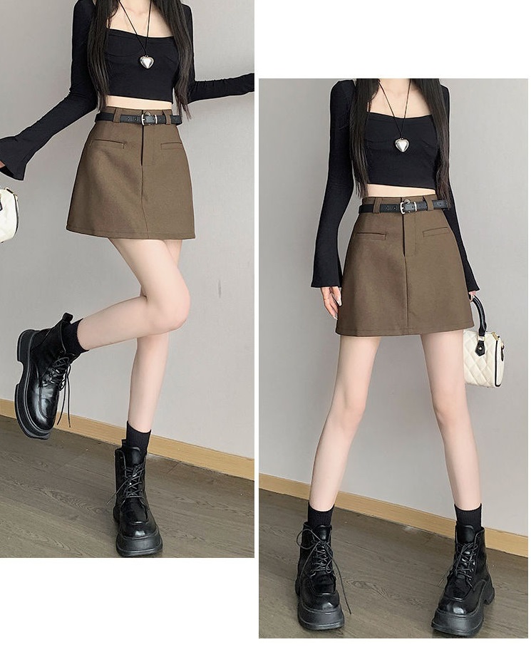 大尺碼防走光修身顯瘦率性高腰西裝裙 M-2XL