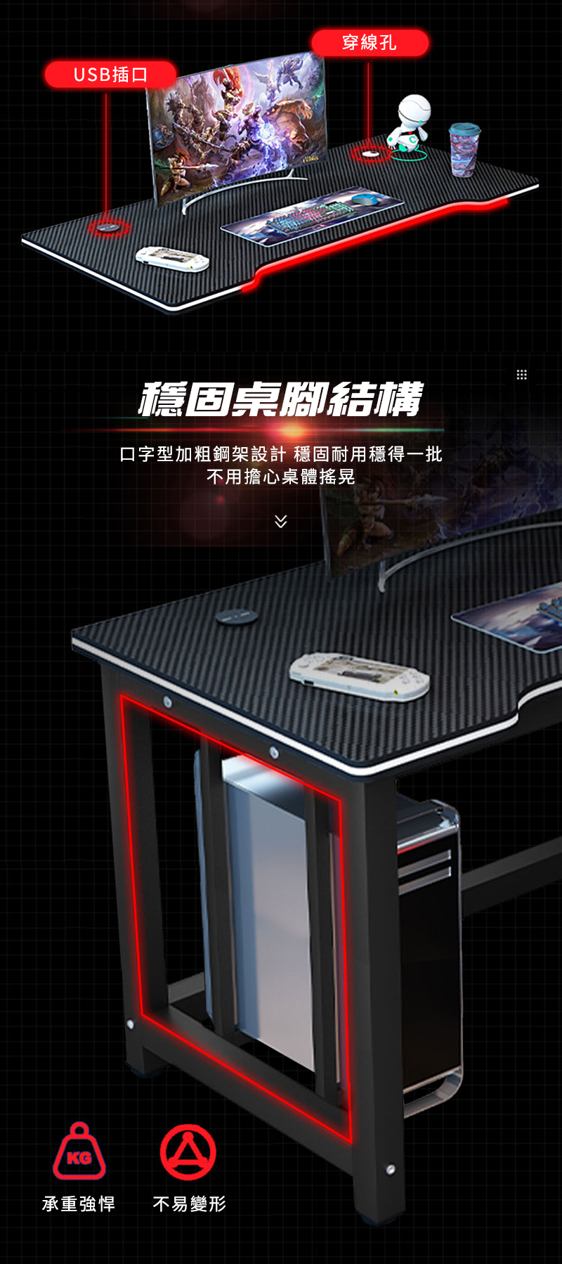 【居家cheaper】超大款加粗腳架電競電腦桌