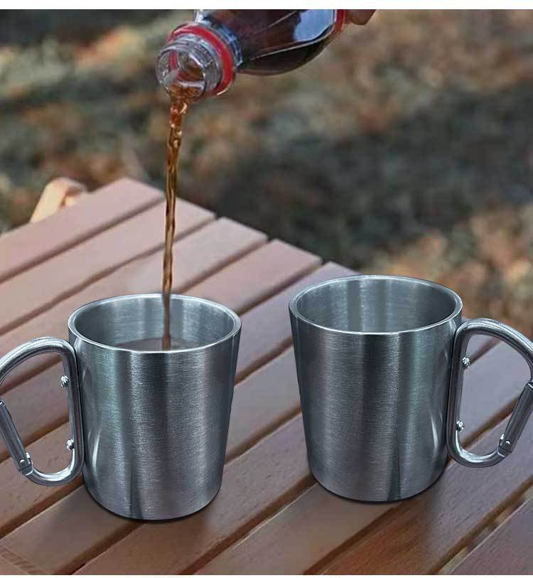 戶外登山扣不鏽鋼馬克杯 250ml