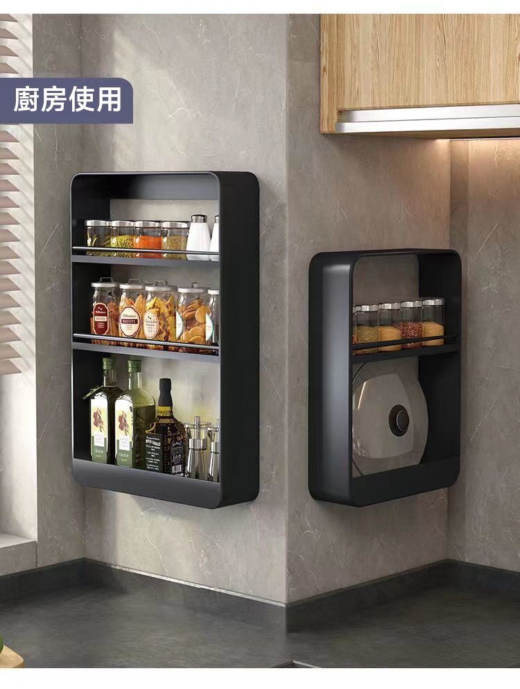 免打孔壁掛式多層牆上化妝品梳妝台架 收納架