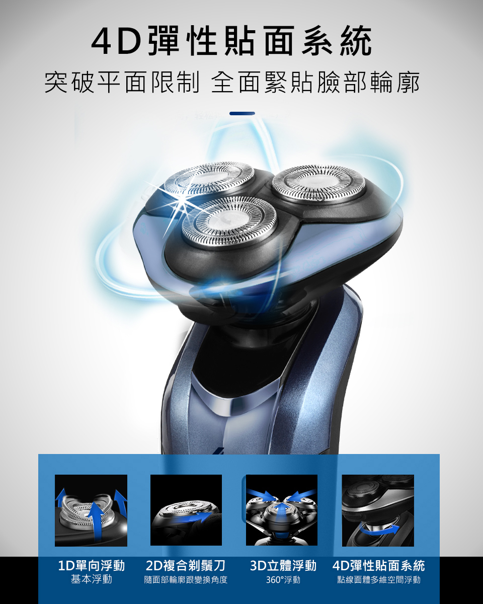 SAMPO聲寶 4D水洗式三刀頭電鬍刀 EA-Z1613WL 刮鬍刀 電動刮鬍刀