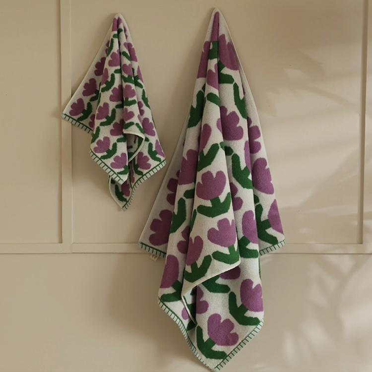 【星紅織品】鬰金香吸水速乾純棉浴巾/毛巾(2色任選)