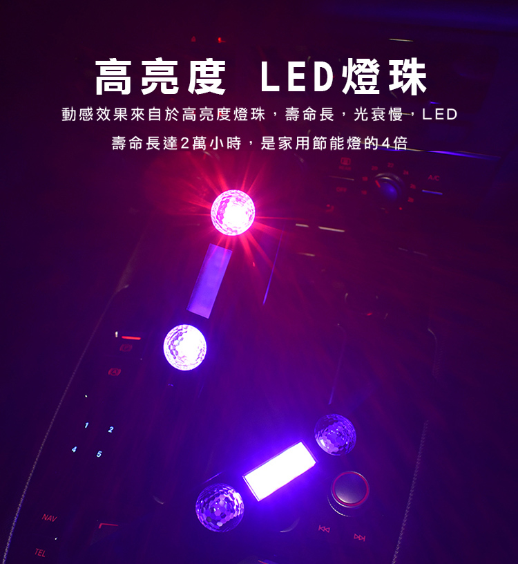 免改裝汽車七彩氛圍燈 (滿天星/LED內飾燈/車用裝飾)