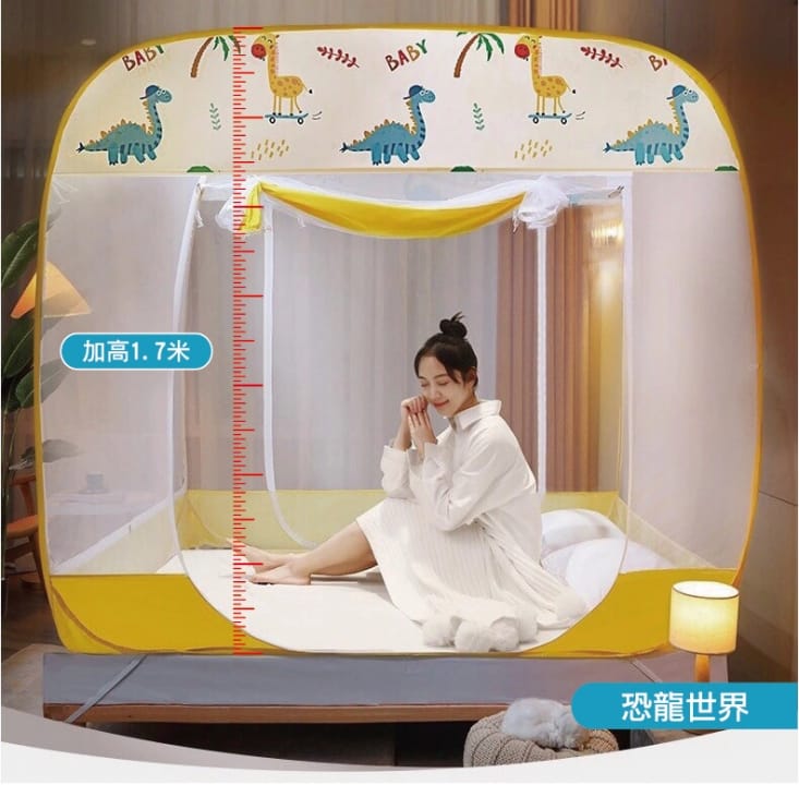 免安裝加高寬三開門蚊帳