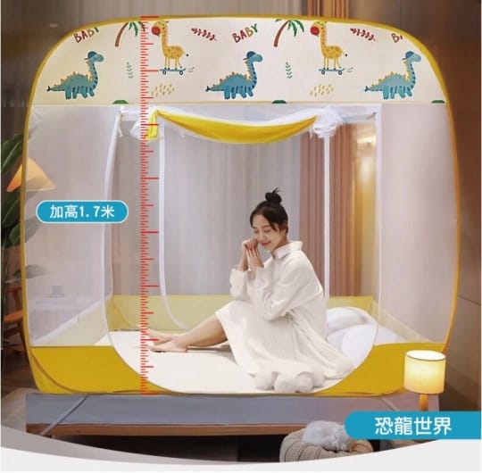 免安裝加高寬三開門蚊帳