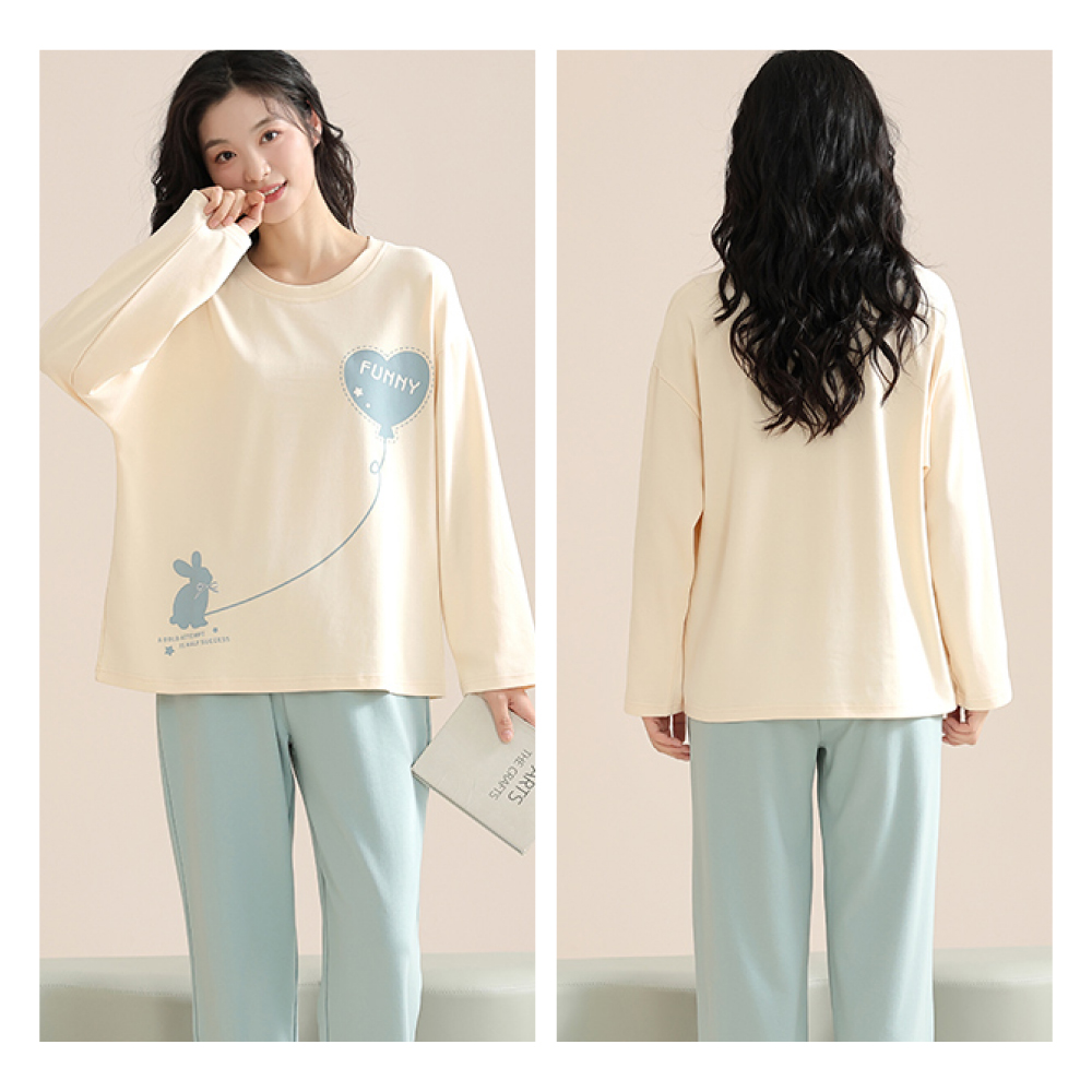可愛甜寵舒適長袖兩件式睡衣 4色可選