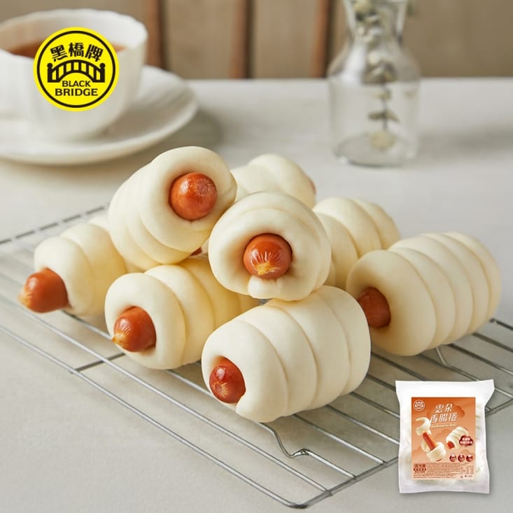 【黑橋牌】雲朵香腸捲(8入/包) 德國Q脆腸 饅頭 包子 熱狗麵包 早餐 銀絲卷