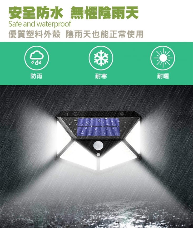 強光100Led太陽能感應燈