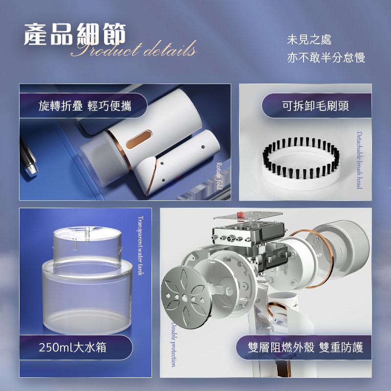 輕奢折疊速熱掛燙機 1400W大蒸氣 附壁掛支架 玫瑰金