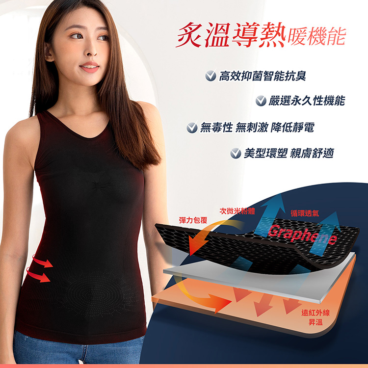 【GIAT】台灣製石墨烯遠紅外線機能男女發熱衣&背心