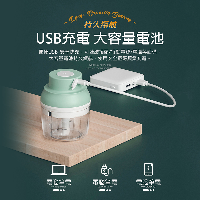 長江 無線大容量電動蒜蓉絞肉調理機 EG-02