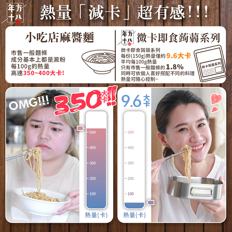 【年方十八】超纖微卡蒟蒻150g 蒟蒻米/海藻烏龍麵/烏冬麵/燕麥纖維麵/刀削麵