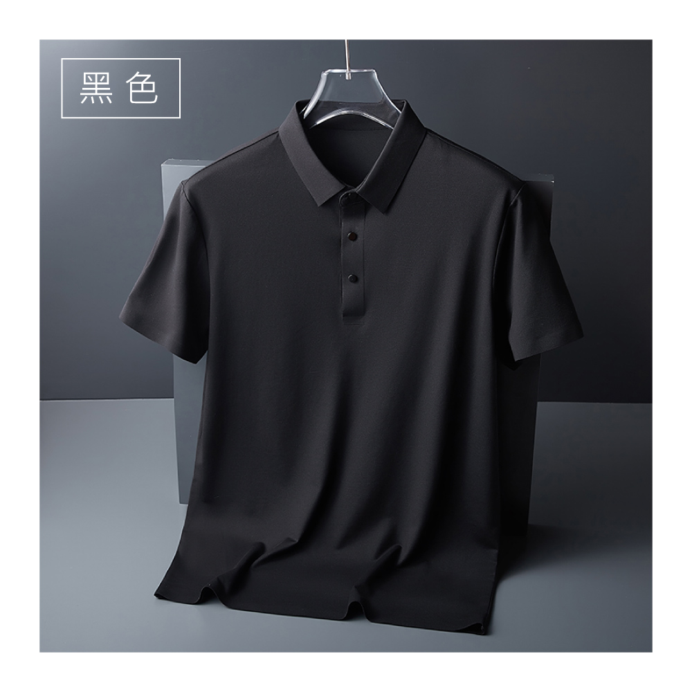輕薄涼感冰絲透氣商務休閒POLO衫 4色 XL-4XL polo上衣 冰絲上衣