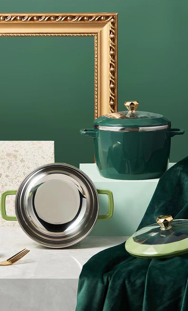 304雙耳鑽石紋隔熱泡麵保溫碗