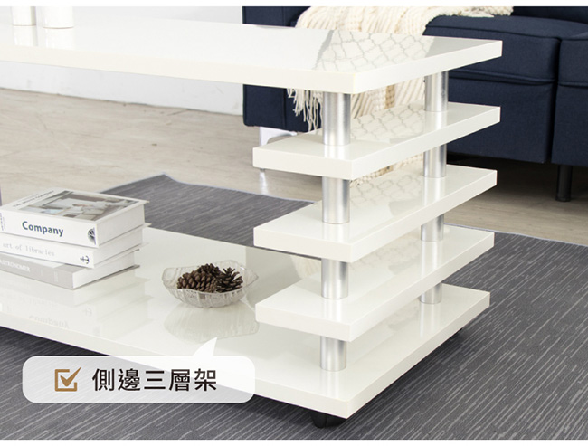 簡單木製單層架移動茶几(2色可選)