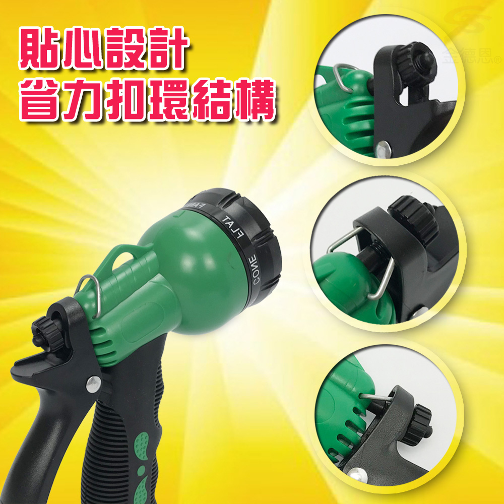 【金德恩】台灣製造 八段可調式高壓水槍