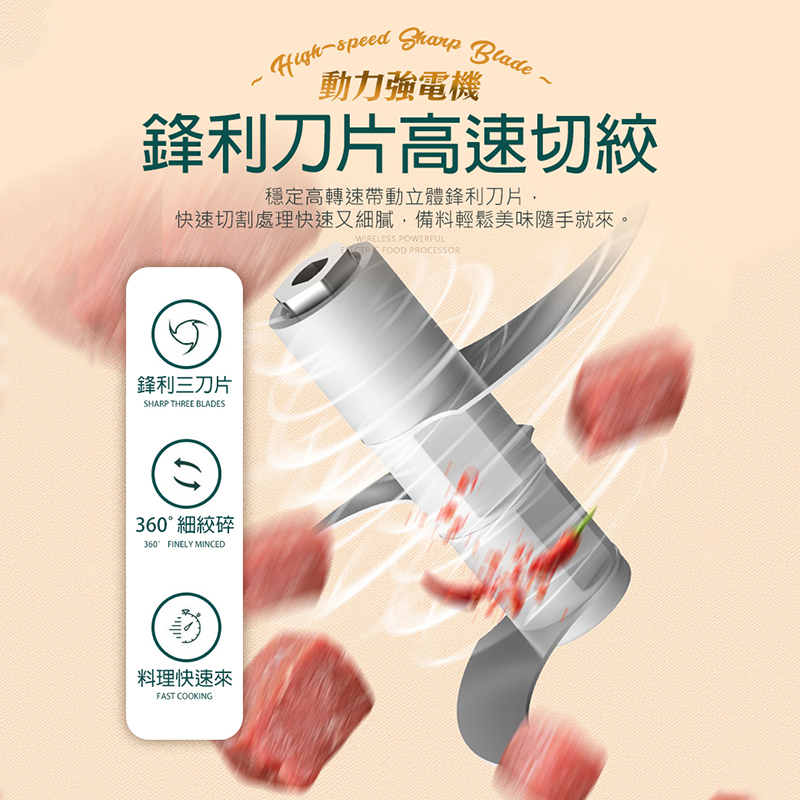 長江 無線大容量電動蒜蓉絞肉調理機 EG-02